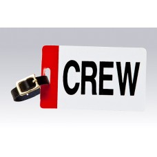 CREW TAG, PLASTIC WITH LEATHER STRAP 